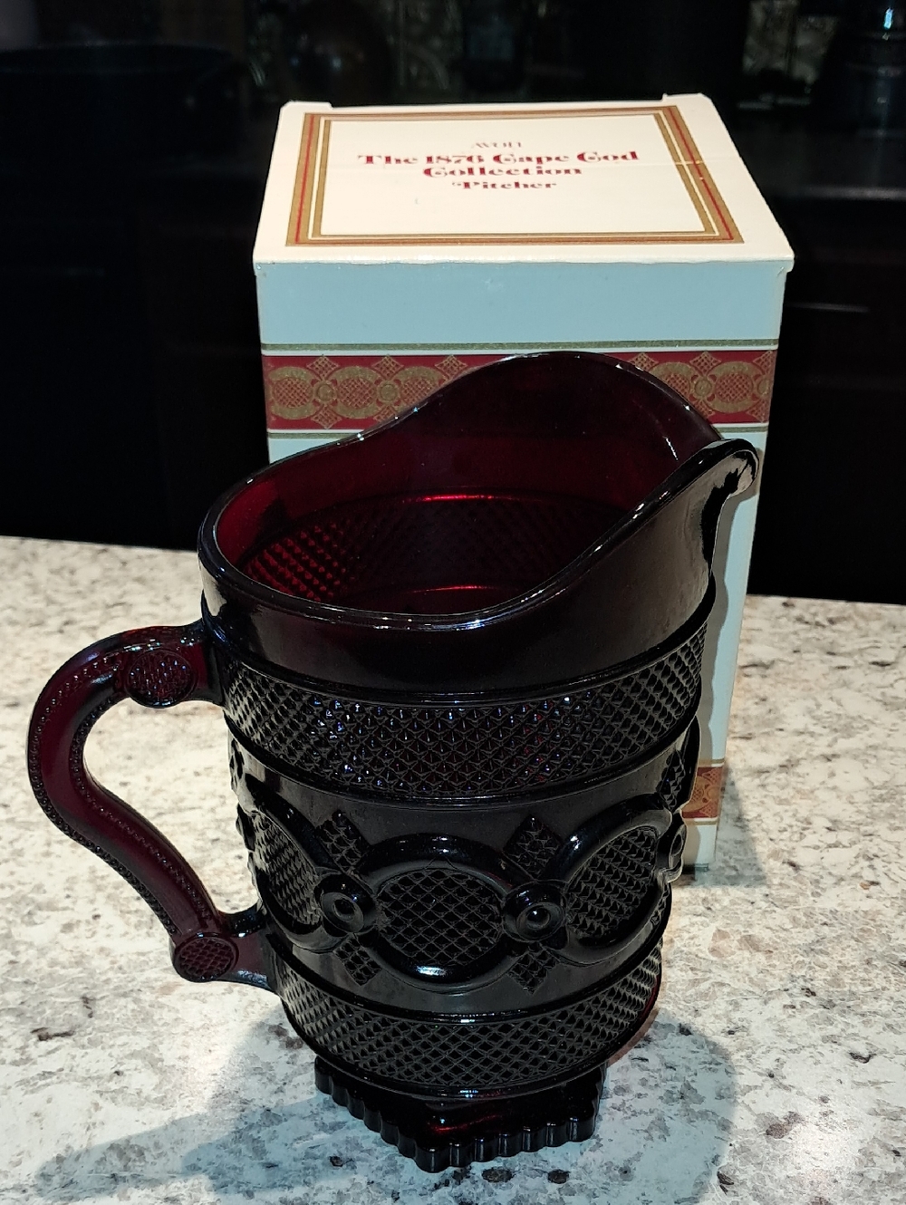 New In Box! Vintage Cape Cod Collection Ruby Red Glass Pitcher